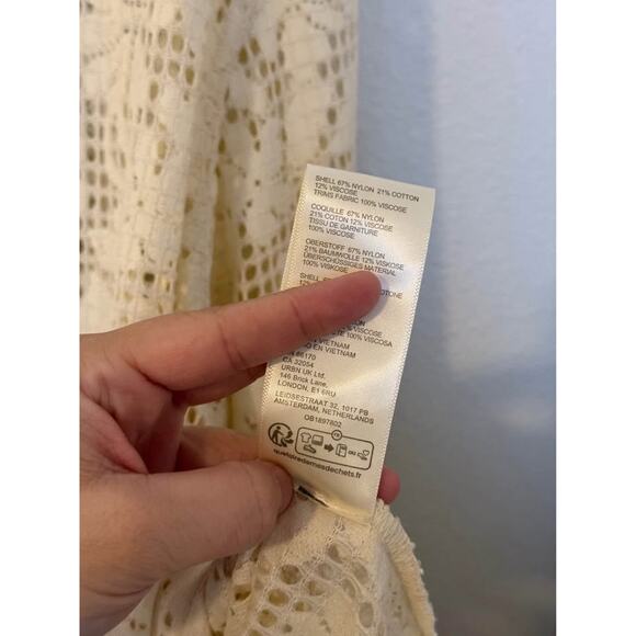 Free People Women’s In Your Dreams Lace‎ Oversized Buttondown Sz M - Picture 5 of 8